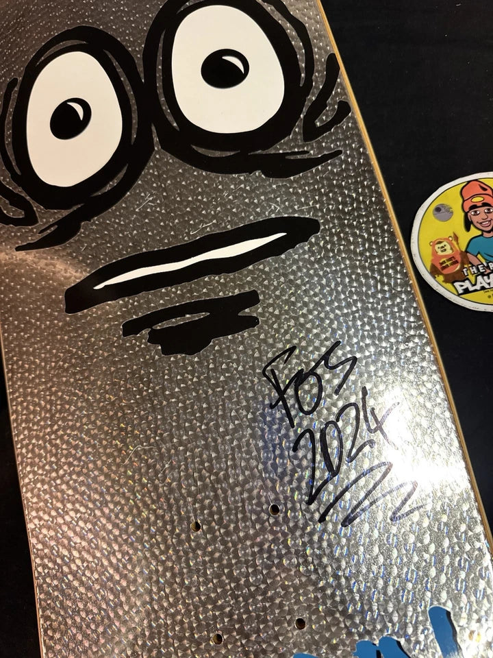 FOS Signed Heroin Prism Holofoil Very Big Egg Autographed Skateboard Deck Curb Killer