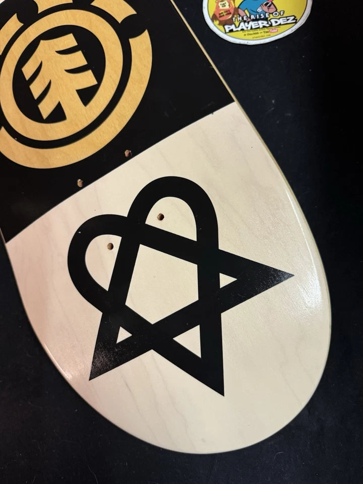 Bam Margera Signed HIM Black Heartagram Element Autographed Skateboard Deck