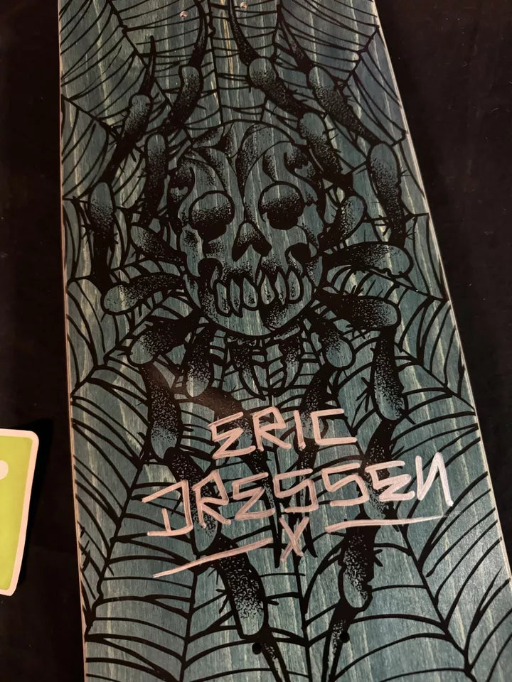 Signed Eric Dressen Autographed Skateboard Deck Sk8mAfia Guest Model Spider Web