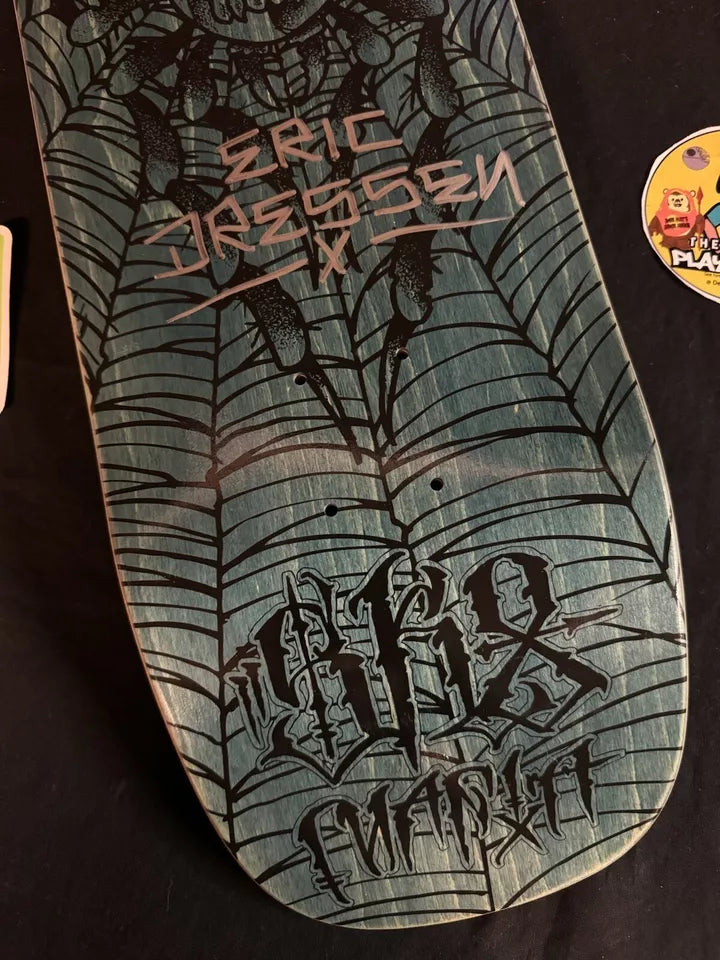 Signed Eric Dressen Autographed Skateboard Deck Sk8mAfia Guest Model Spider Web