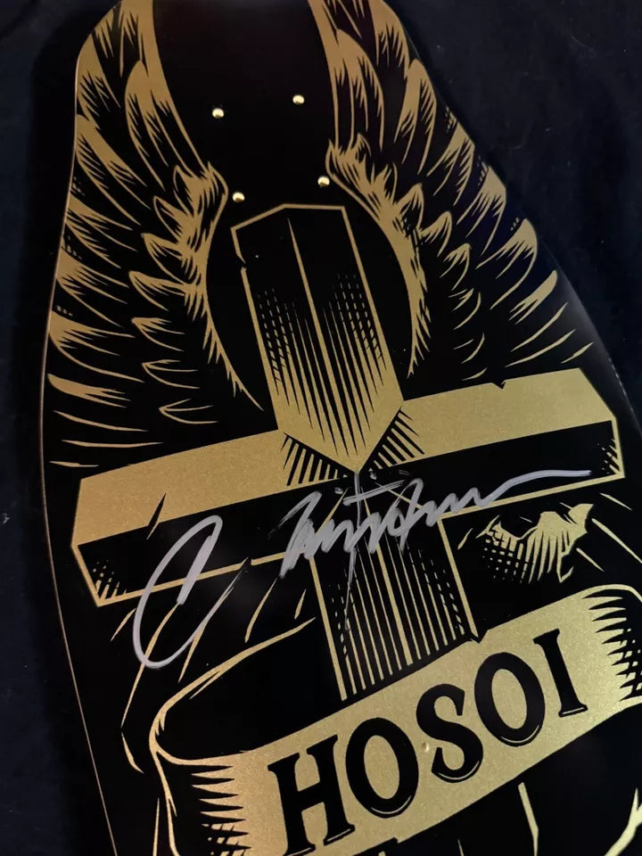 Signed Christian Hosoi Zero Autographed Skateboard Deck Gold Cross OG