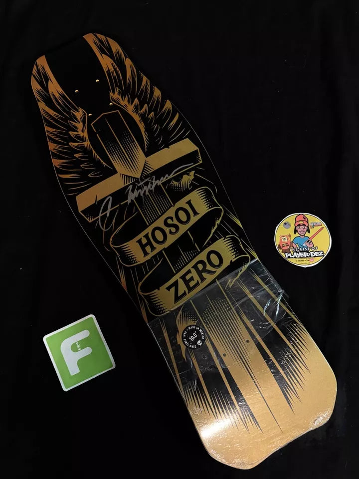 Signed Christian Hosoi Zero Autographed Skateboard Deck Gold Cross OG