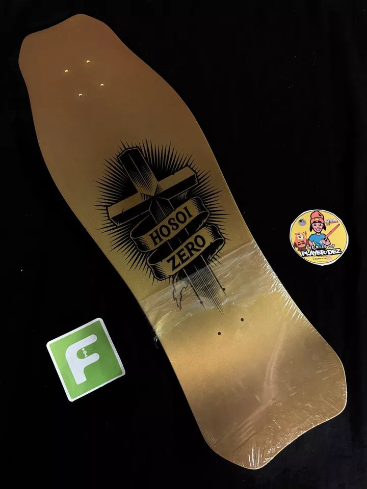 Signed Christian Hosoi Zero Autographed Skateboard Deck Gold Cross OG