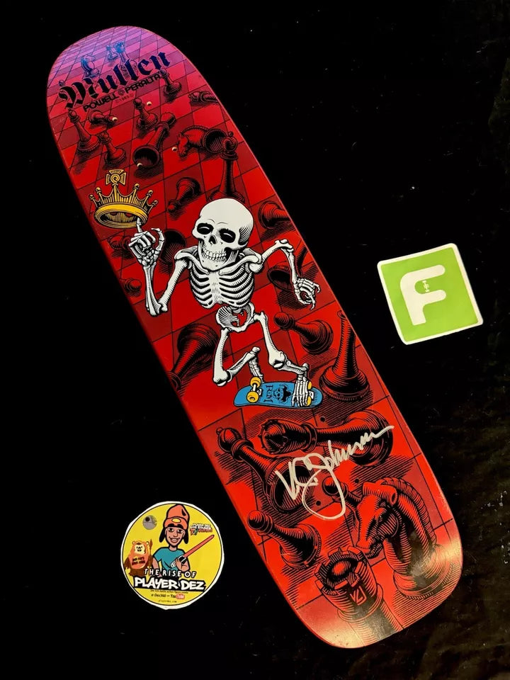 Signed Rodney Mullen Autographed Skateboard Deck VC Johnson Red Bones Brigade Powell 2013