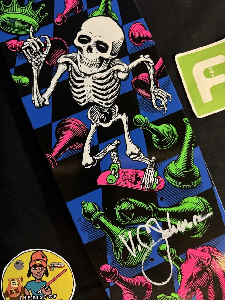 Signed Rodney Mullen Autographed Skateboard Deck VC Johnson Blacklight Series 14 Powell