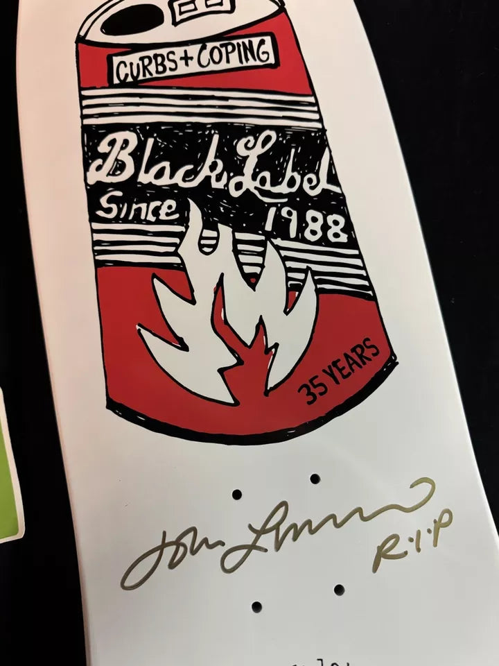 Signed John Lucero Autographed Skateboard Deck 35 Years Beer Can Black Label