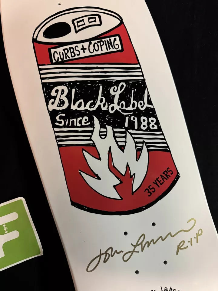 Signed John Lucero Autographed Skateboard Deck 35 Years Beer Can Black Label