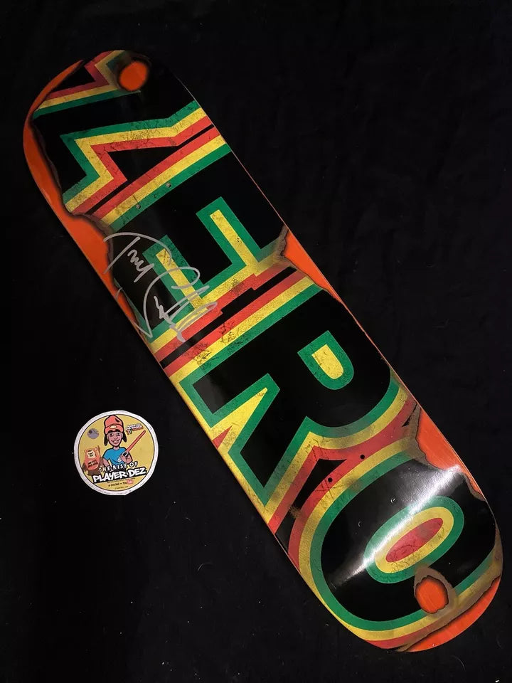 Signed Tommy Sandoval Autographed Skateboard Deck Rasta Burn Zero