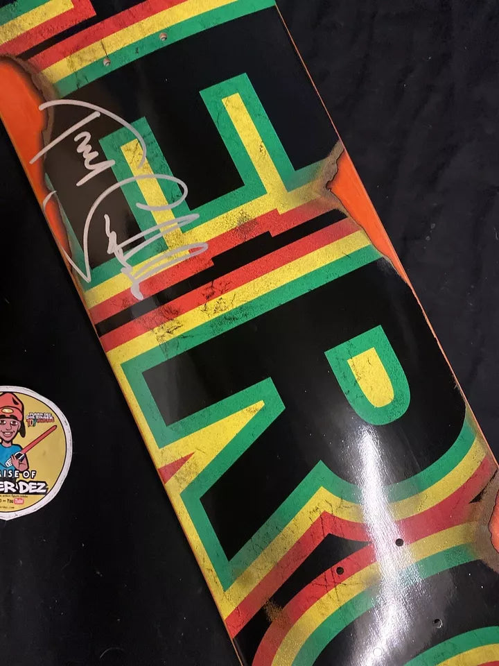 Signed Tommy Sandoval Autographed Skateboard Deck Rasta Burn Zero