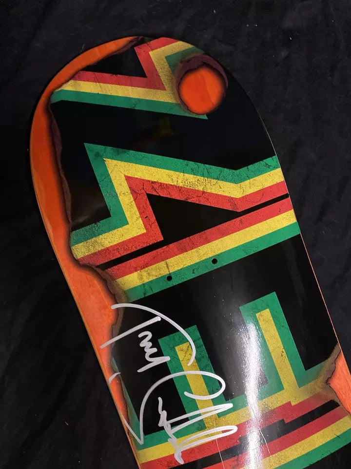 Signed Tommy Sandoval Autographed Skateboard Deck Rasta Burn Zero