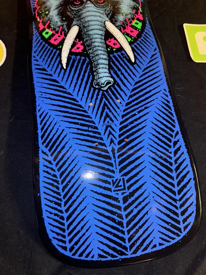 Signed Mike Vallely Autographed Skateboard Deck BlackLight Elephant Powell Peralta
