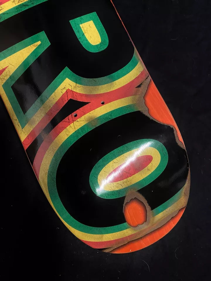 Signed Tommy Sandoval Autographed Skateboard Deck Rasta Burn Zero