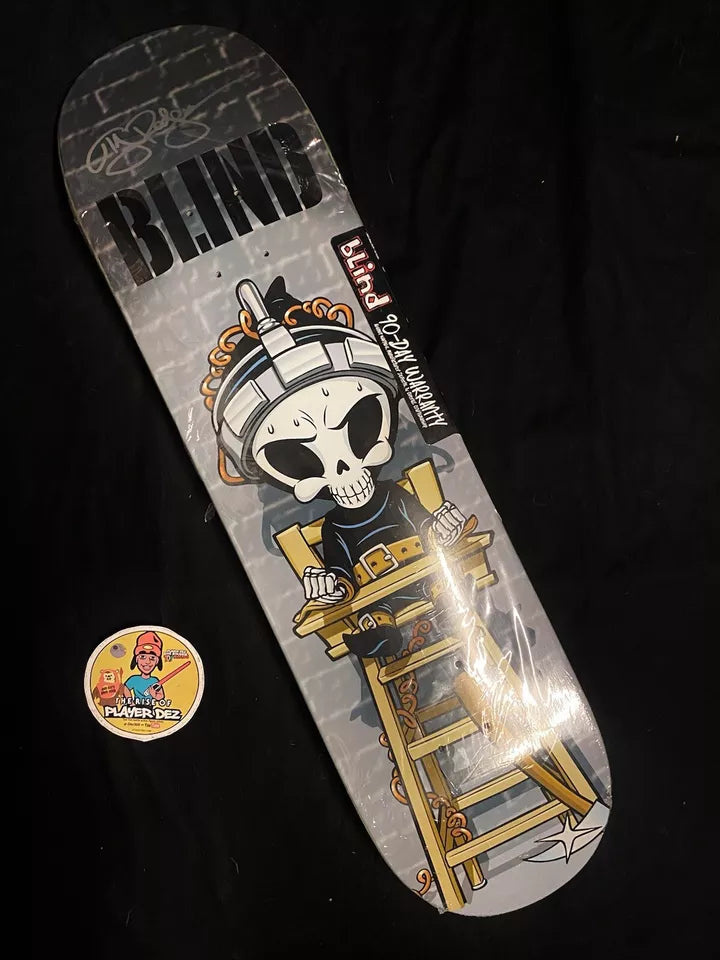 Signed TJ Rogers Autographed Skateboard Deck Blind Reaper Electric Chair