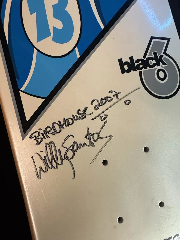 Signed Willy Santos Autographed Skateboard Deck Heath Kirchart Tony Hawk Birdhouse
