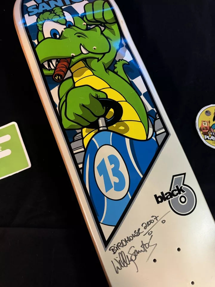 Signed Willy Santos Autographed Skateboard Deck Heath Kirchart Tony Hawk Birdhouse