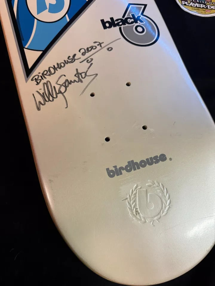 Signed Willy Santos Autographed Skateboard Deck Heath Kirchart Tony Hawk Birdhouse
