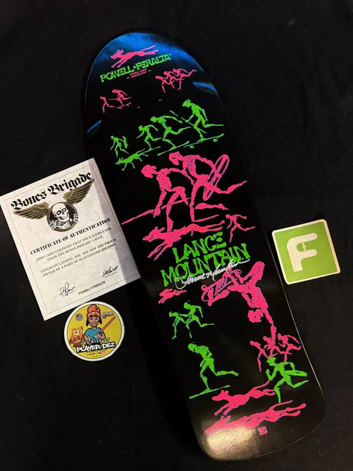 Signed Lance Mountain Autographed Skateboard Deck Bones Brigade 14 Powell Peralta Skateboard Deck