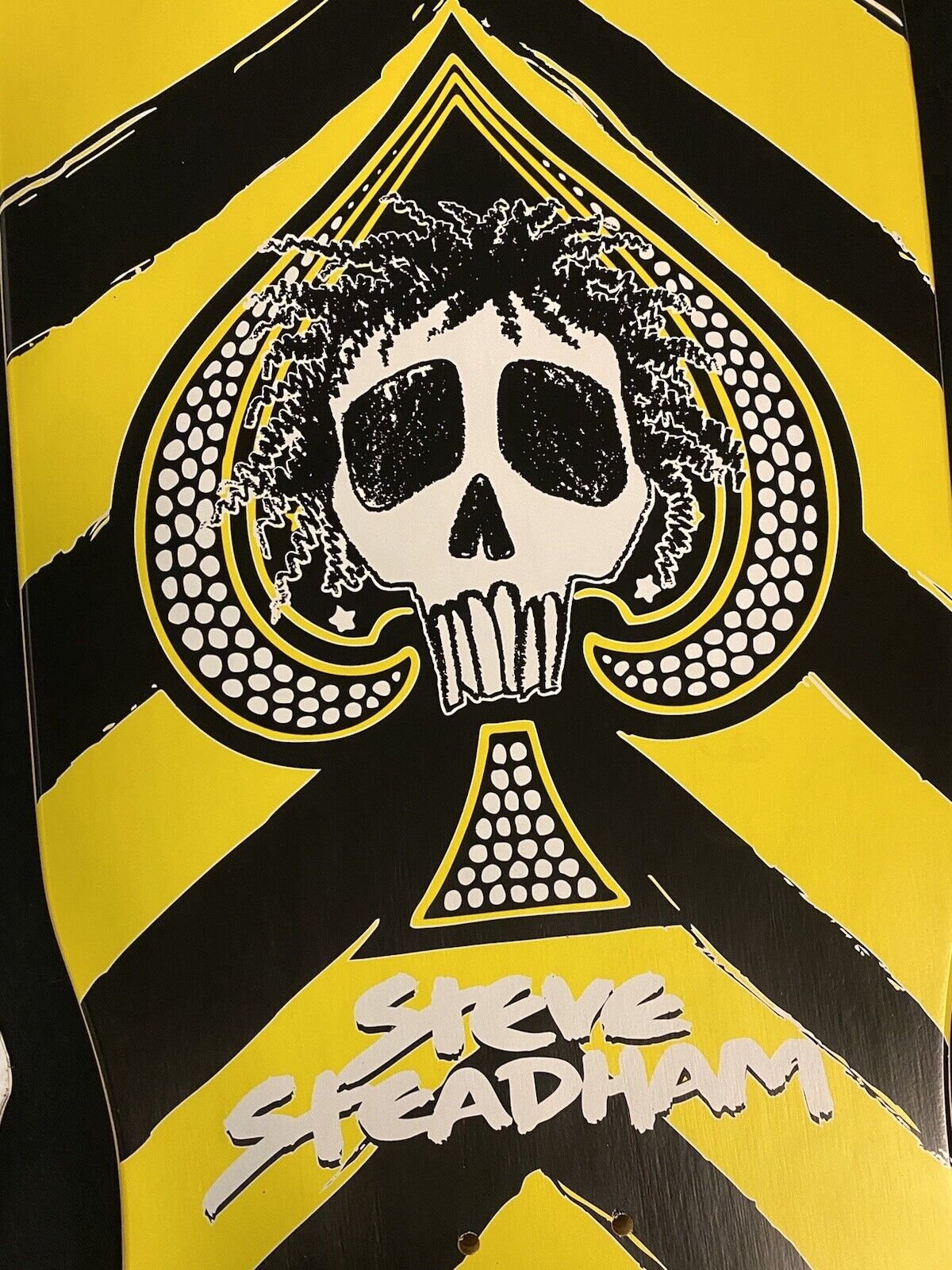Signed Steve Steadham Stedmz Double Graphic Autographed Skateboard Deck Blue Yellow