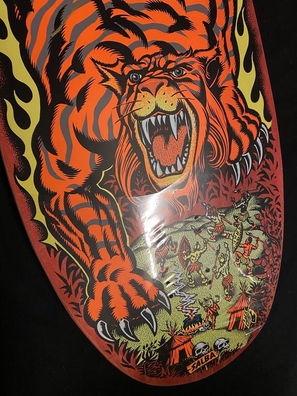 Signed Steve Alba SALBA Autographed Skateboard Deck Santa Cruz Red Tiger