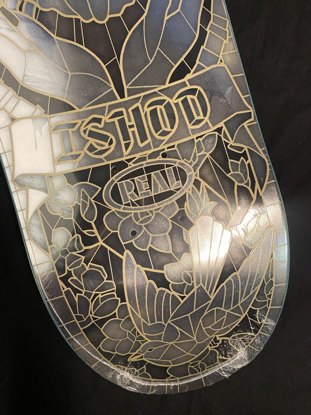 Signed Ishod Wair Real Autographed Skateboard Deck Cathedral Stained Glass