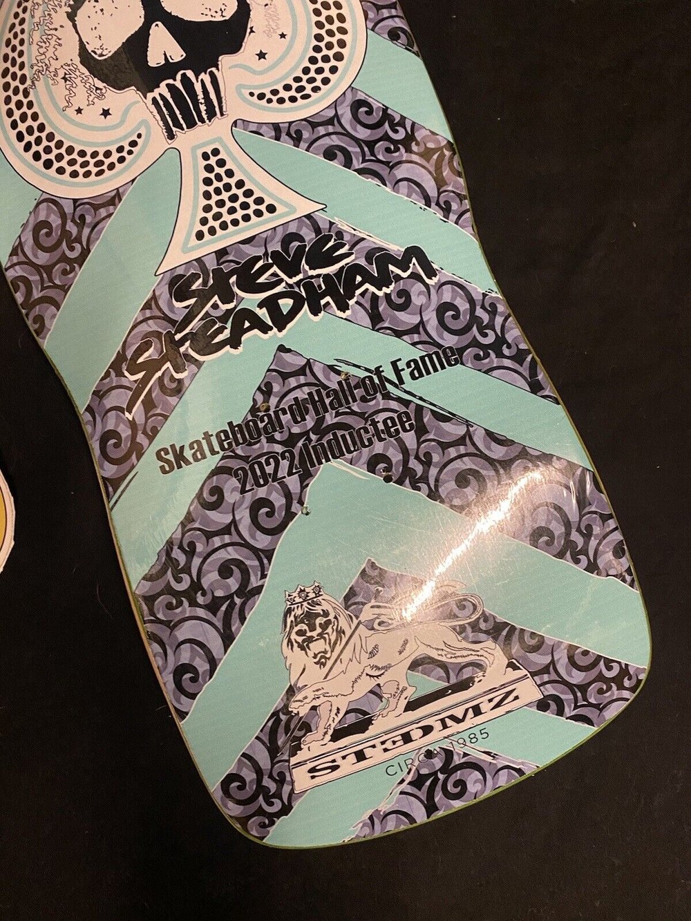 Signed Steve Steadham Autographed Skateboard Deck Blue Ace Card Hall