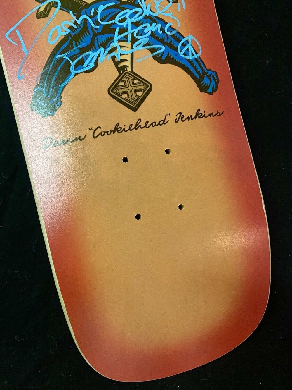 Signed Darin Jenkins H-Street Autographed Skateboard Deck Cookiehead Sword & Cookie Slick