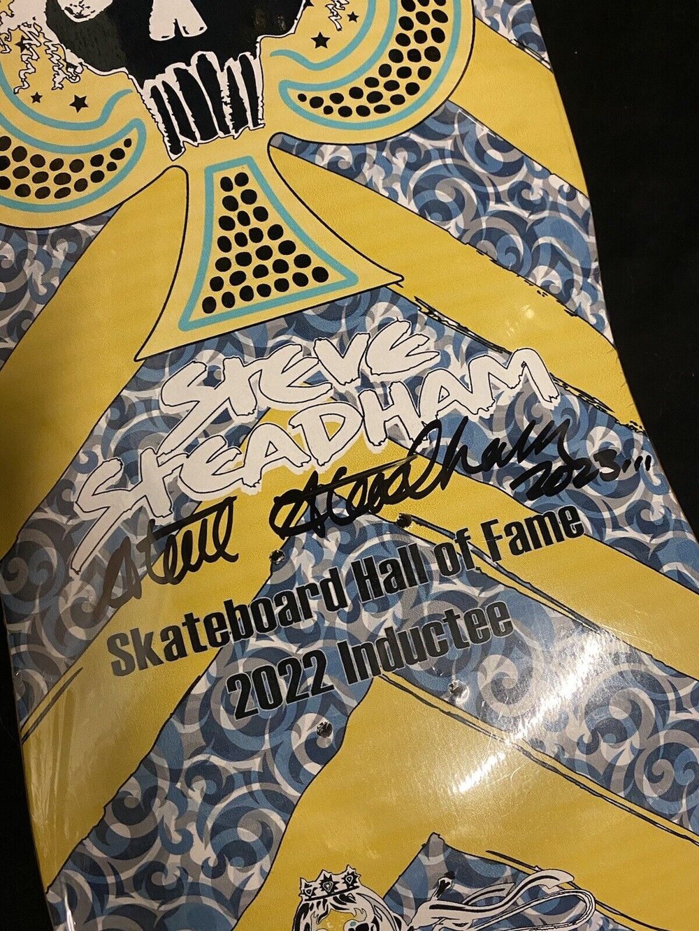 Signed Steve Steadham Autographed Skateboard Deck Aces Card Hall of Fame