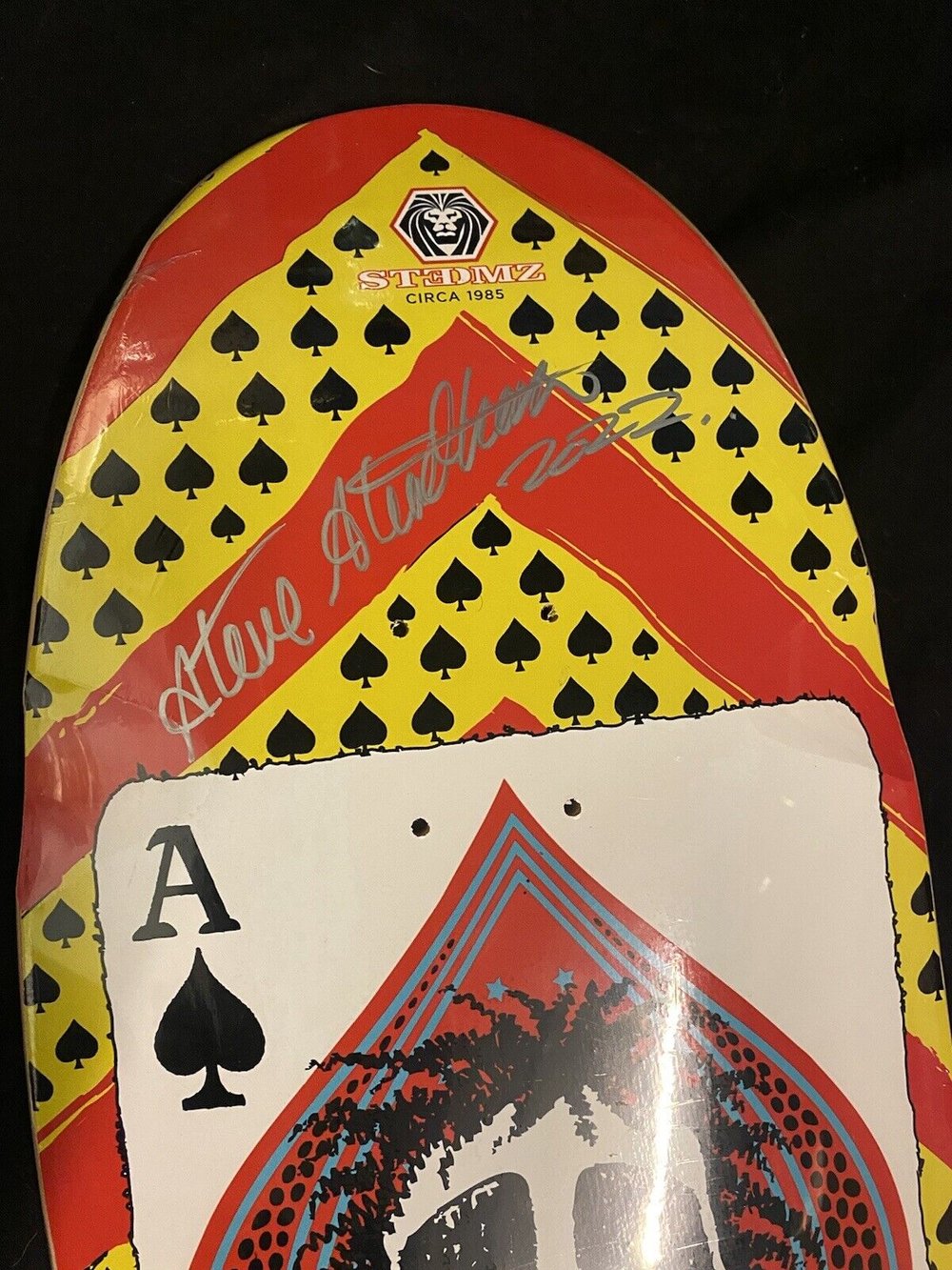 Signed Steve Steadham Ace Of Spades Shaped Autographed Skateboard Deck Powell #1