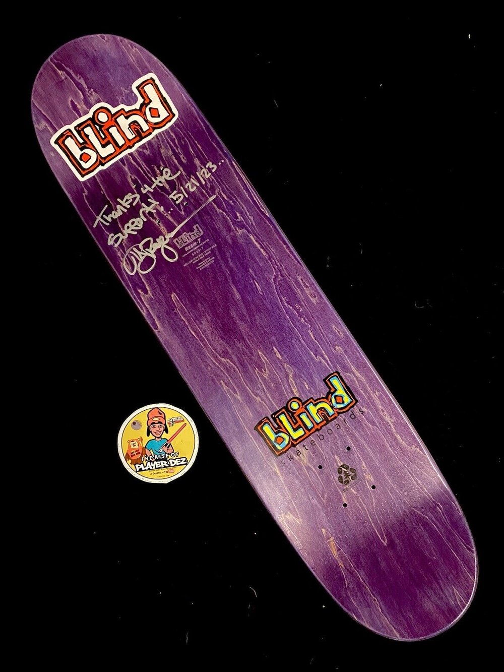 Signed TJ Rogers Blind Reaper Imposter Autographed Skateboard Deck