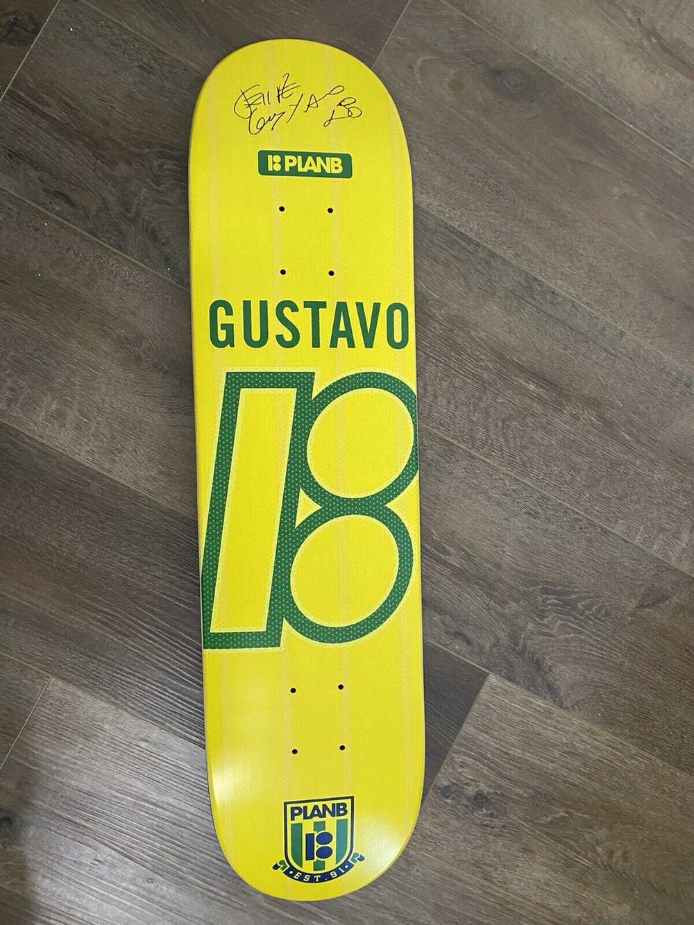 Signed Felipe Gustavo Plan B College Skateboard Deck Autographed Pro Model