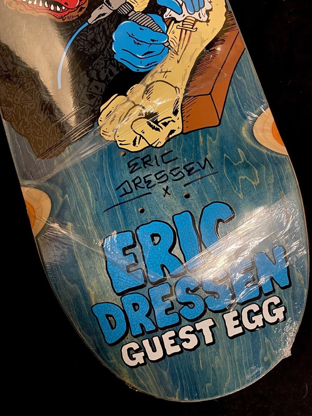 Signed Eric Dressen Heroin Guest Egg Shaped Autographed Skateboard Deck Curb Killer FOS