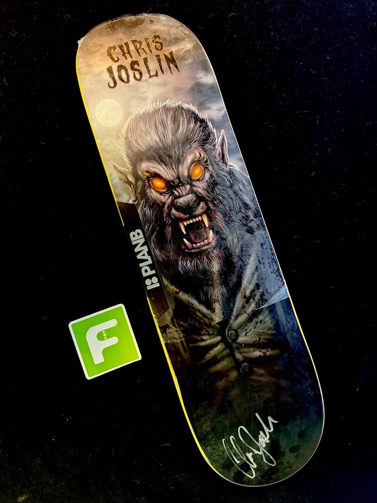 Signed Chris Joslin Plan B Monsters Werewolf Autographed Skateboard Deck