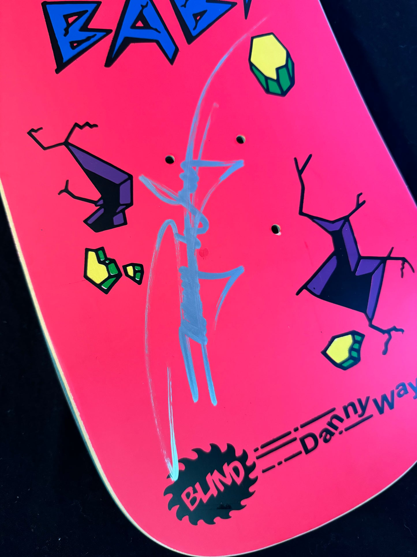 Signed Danny Way Nuke Baby Pink Screened Blind Autographed Skateboard Deck