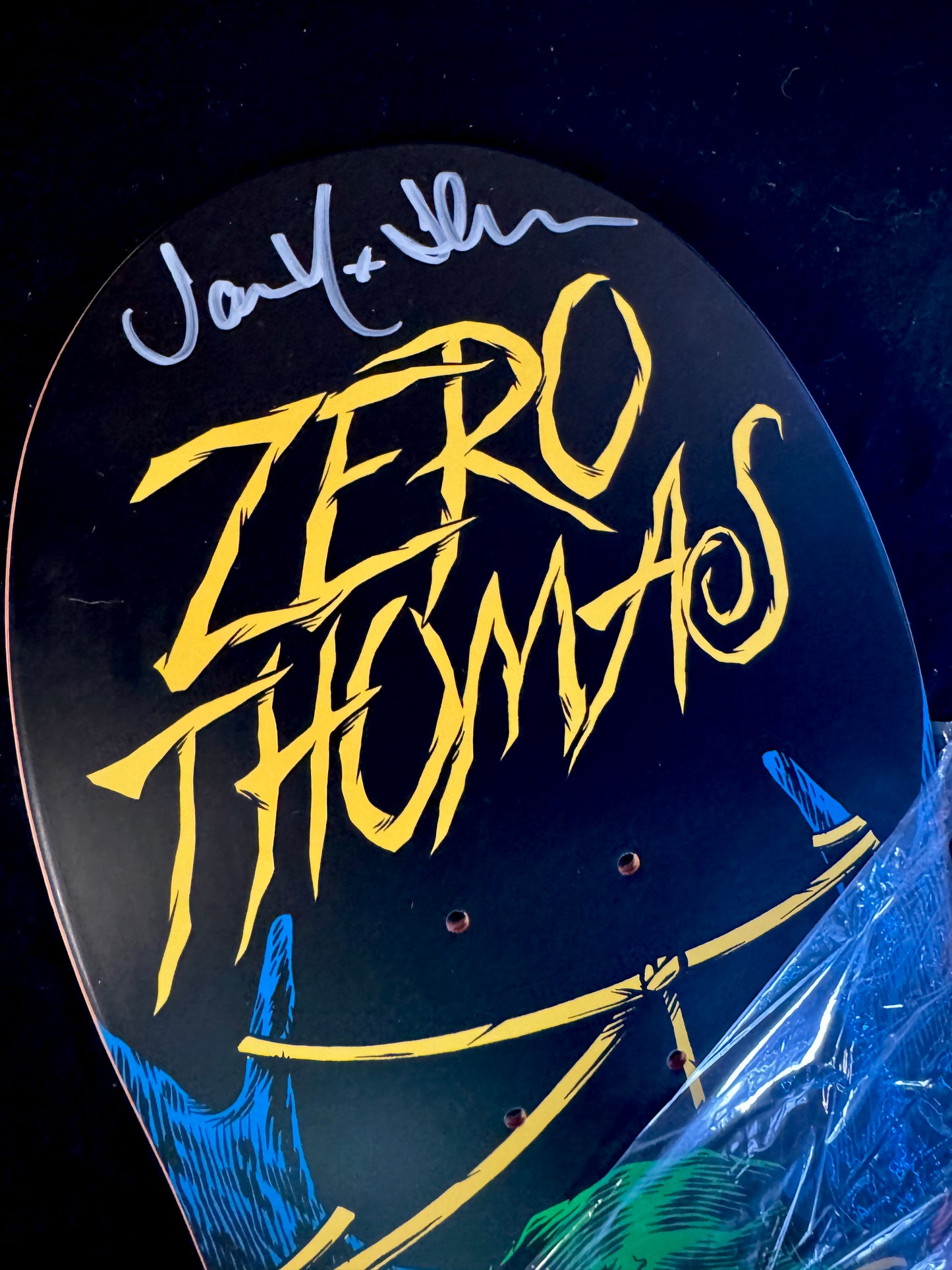 Signed Jamie Thomas Blacklight Zero Autographed Skateboard Deck 8.25