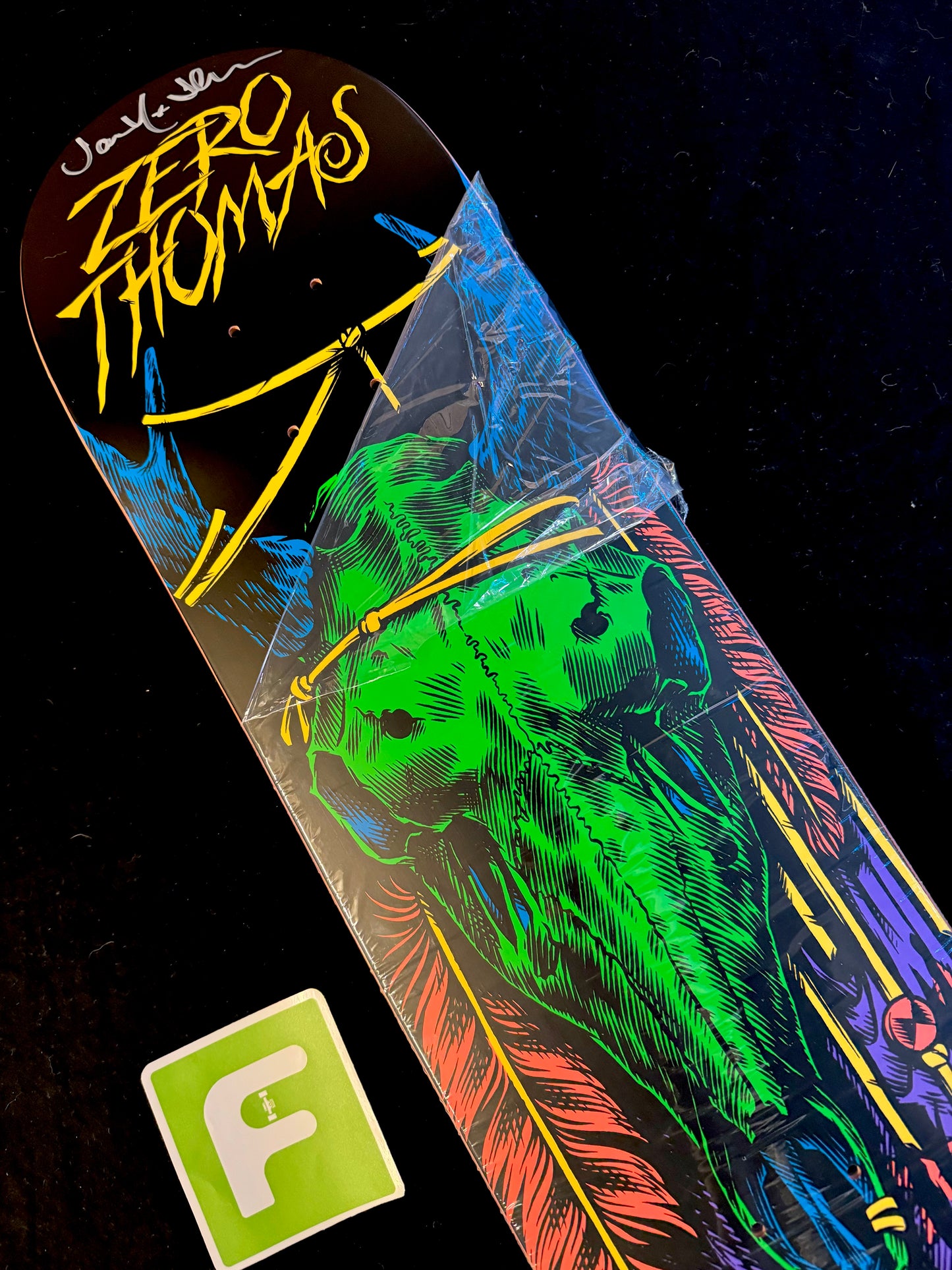 Signed Jamie Thomas Blacklight Zero Autographed Skateboard Deck 8.25