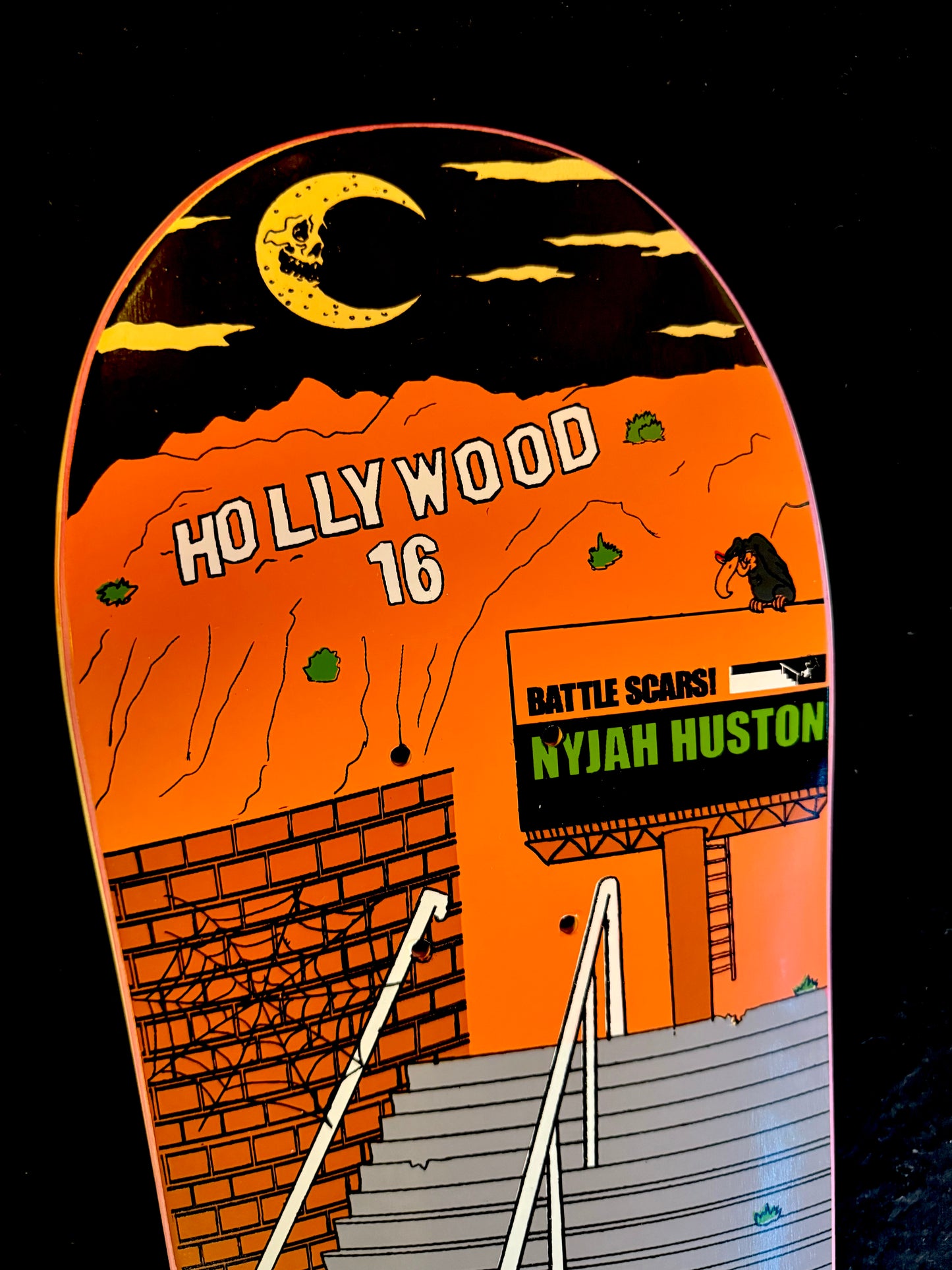 Signed Nyjah Huston Autographed Disorder Skateboard Deck Halloween COA