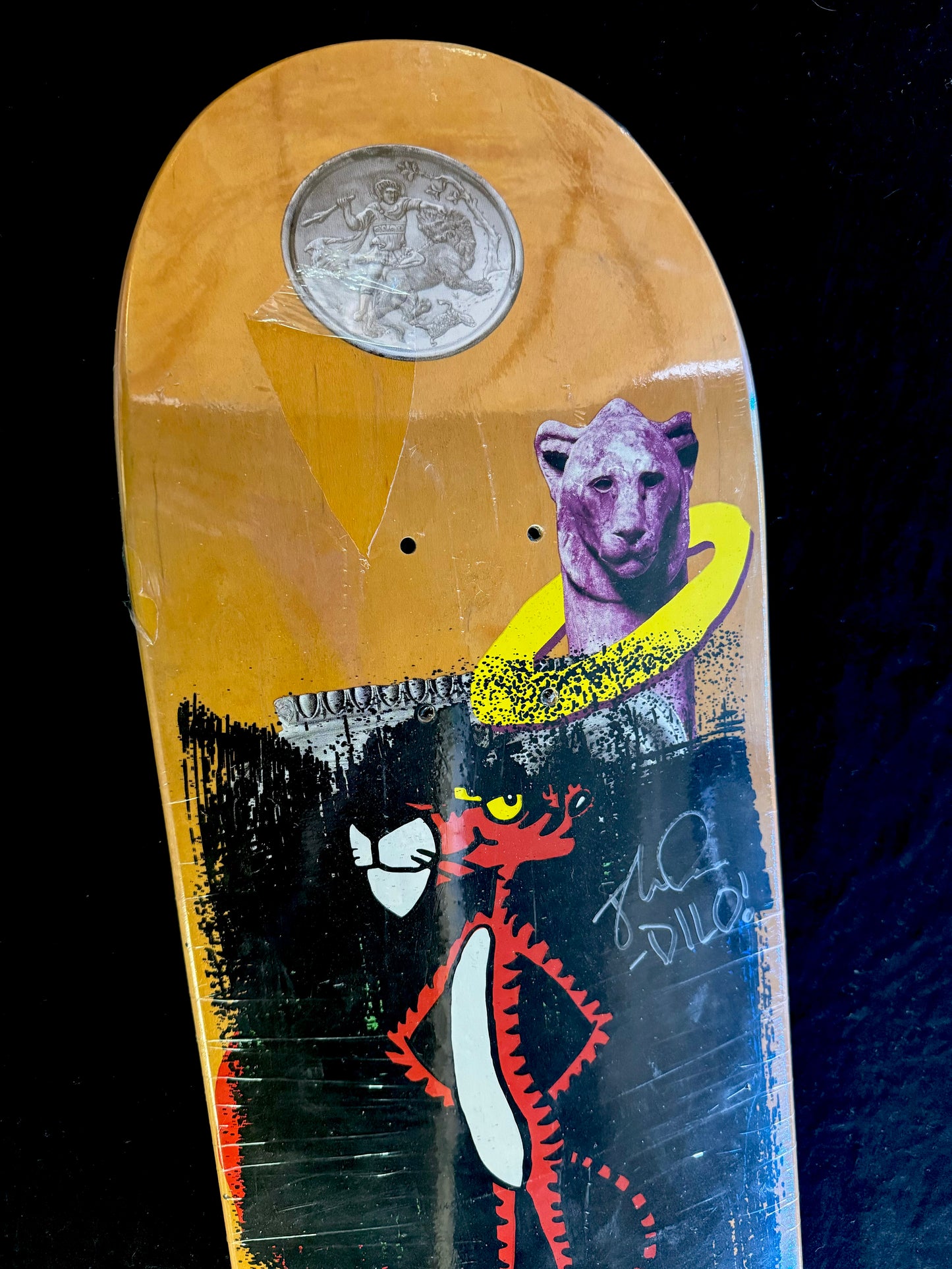 Signed John Dilo Almost Autographed Skateboard Deck The Pink Panther