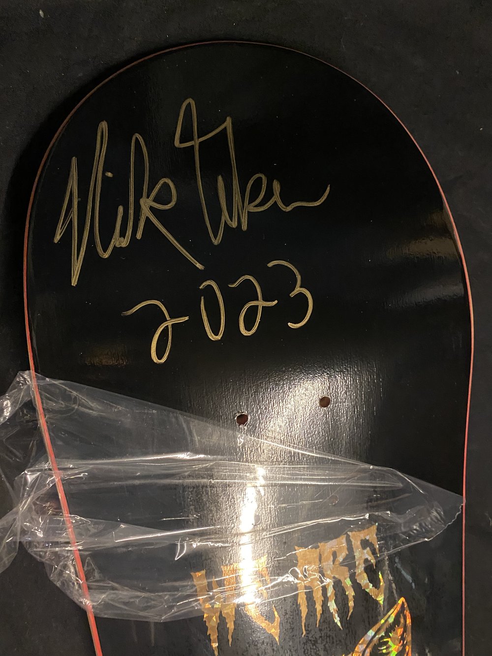 Signed Nick Tucker We Are Wolves Gold Autographed Skateboard Deck Black Yin