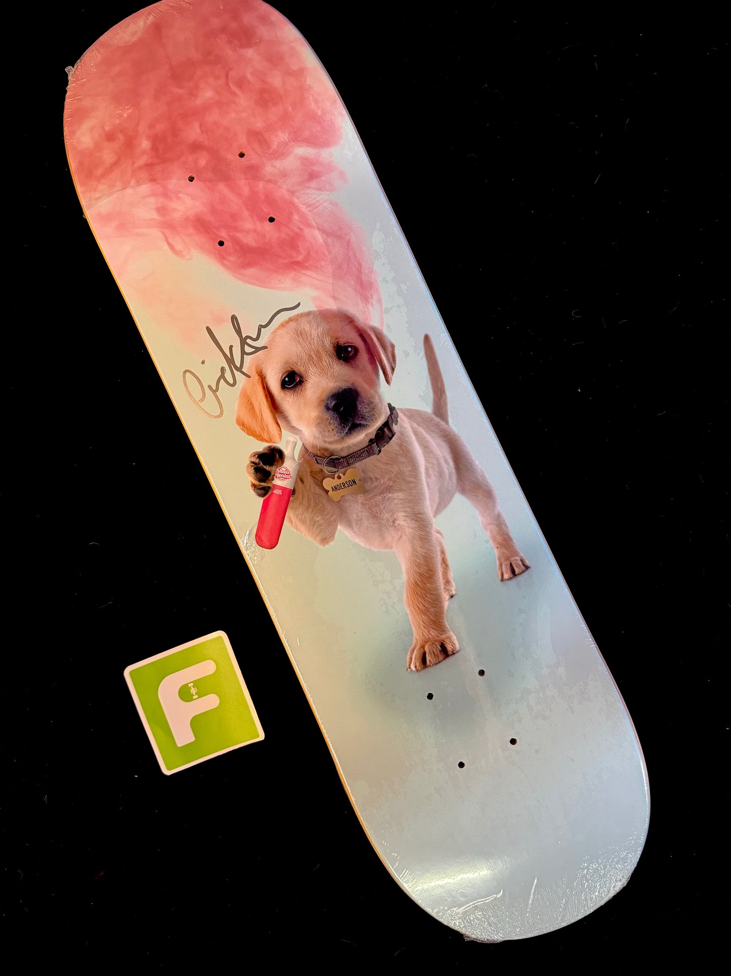 Signed Eric Koston Autographed Skateboard Deck Vaping Puppy Dog Skate Mental Anderson