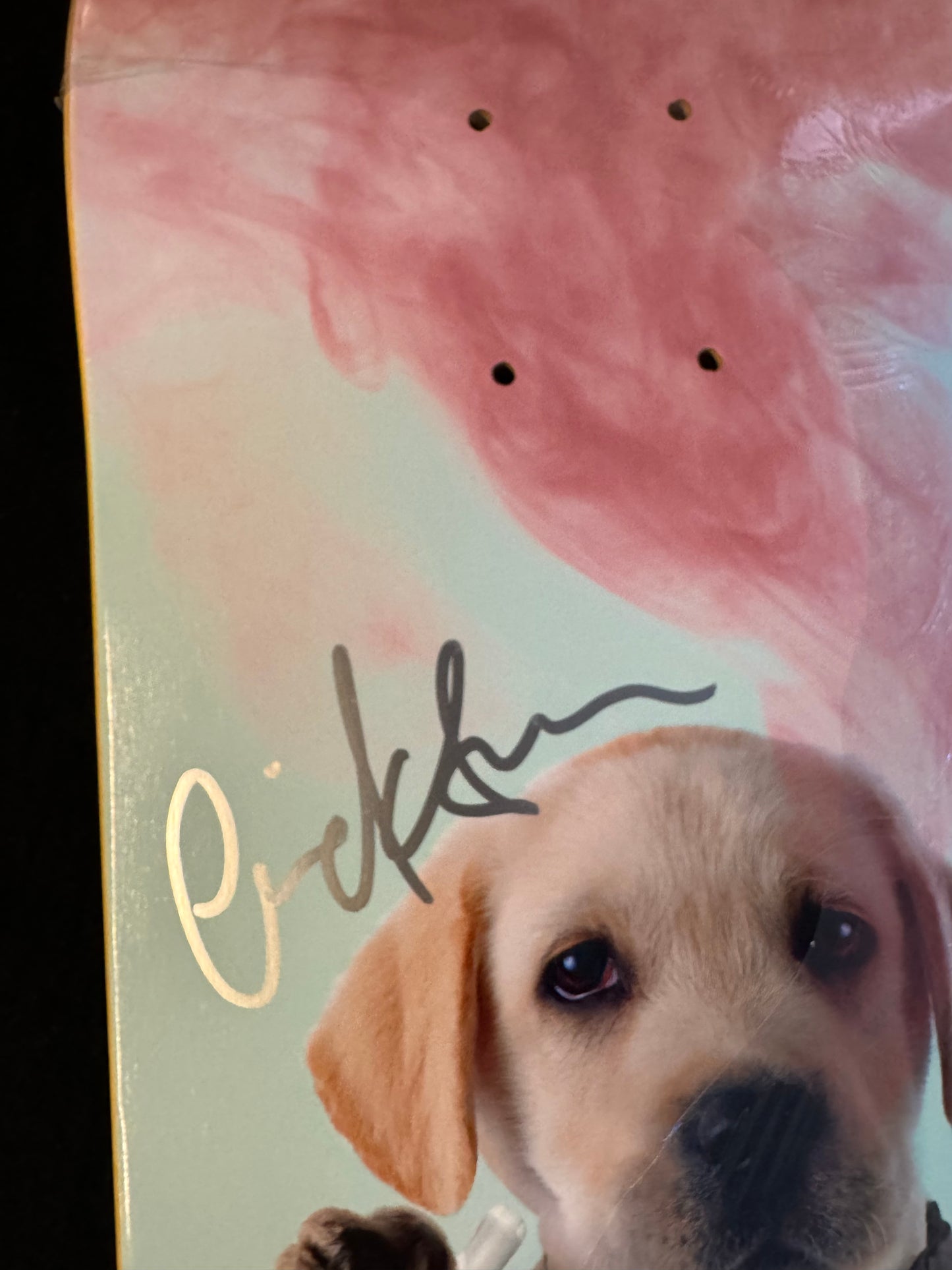 Signed Eric Koston Autographed Skateboard Deck Vaping Puppy Dog Skate Mental Anderson