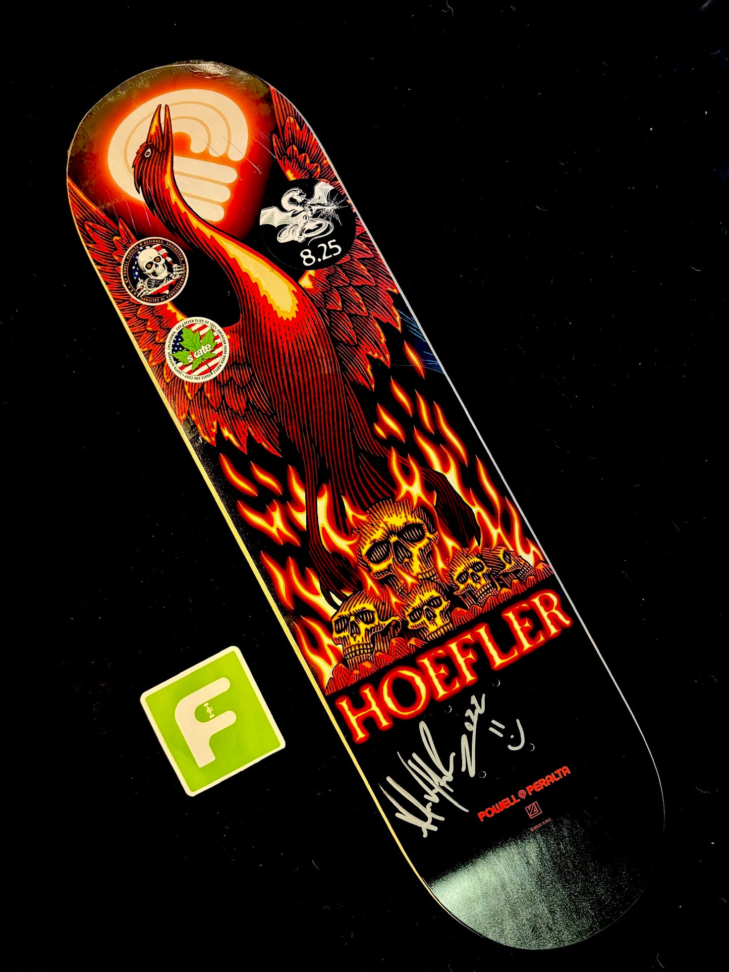 Signed Kelvin Hoefler Autographed Skateboard Deck Phoenix Powell Peralta 8.25