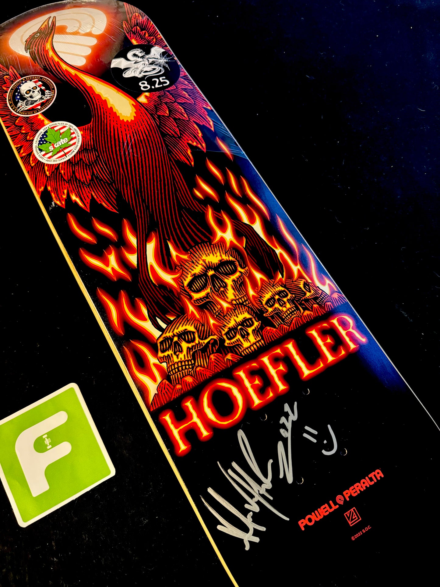 Signed Kelvin Hoefler Autographed Skateboard Deck Phoenix Powell Peralta 8.25