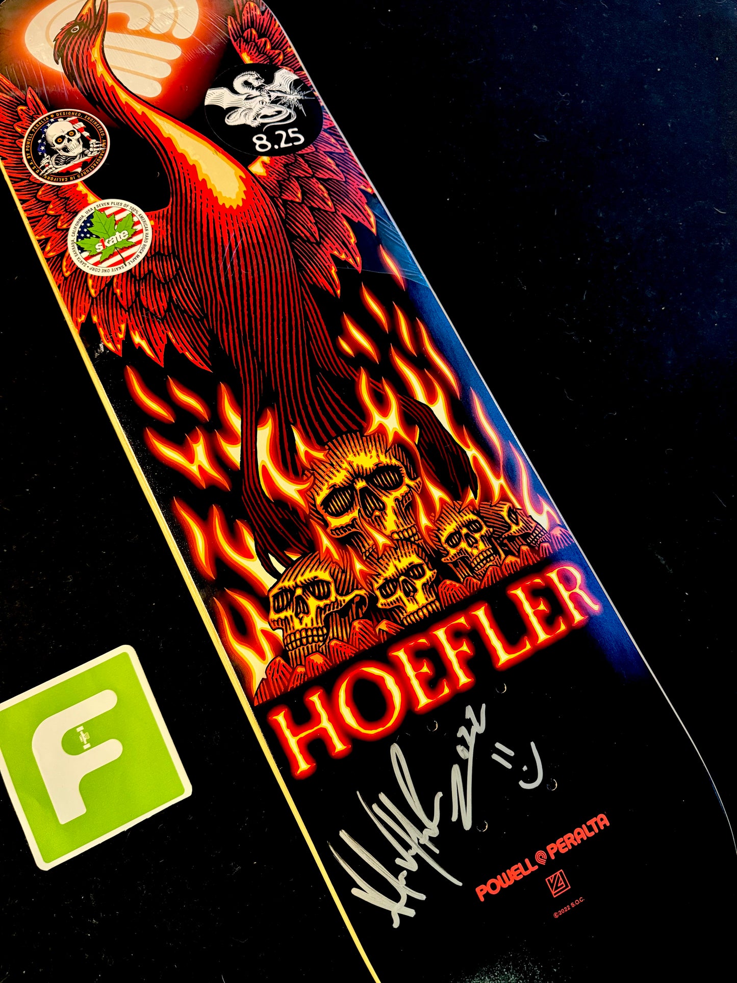 Signed Kelvin Hoefler Autographed Skateboard Deck Phoenix Powell Peralta 8.25