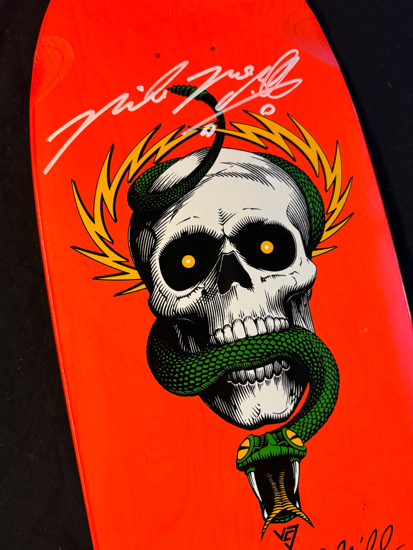 Signed Mike Mcgill Autographed Skateboard Deck Neon Orange Powell Peralta