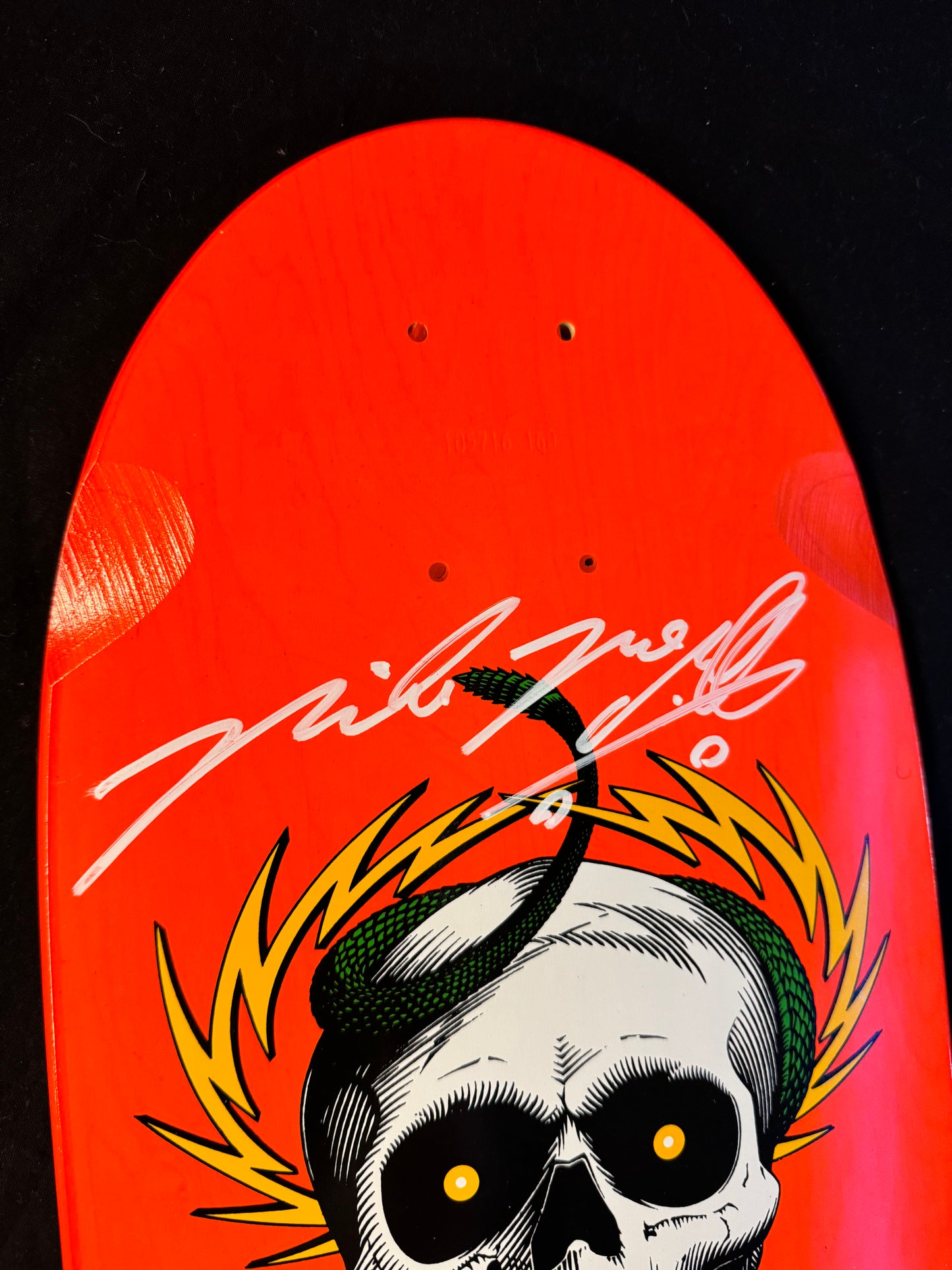 Signed Mike Mcgill Autographed Skateboard Deck Neon Orange Powell Peralta