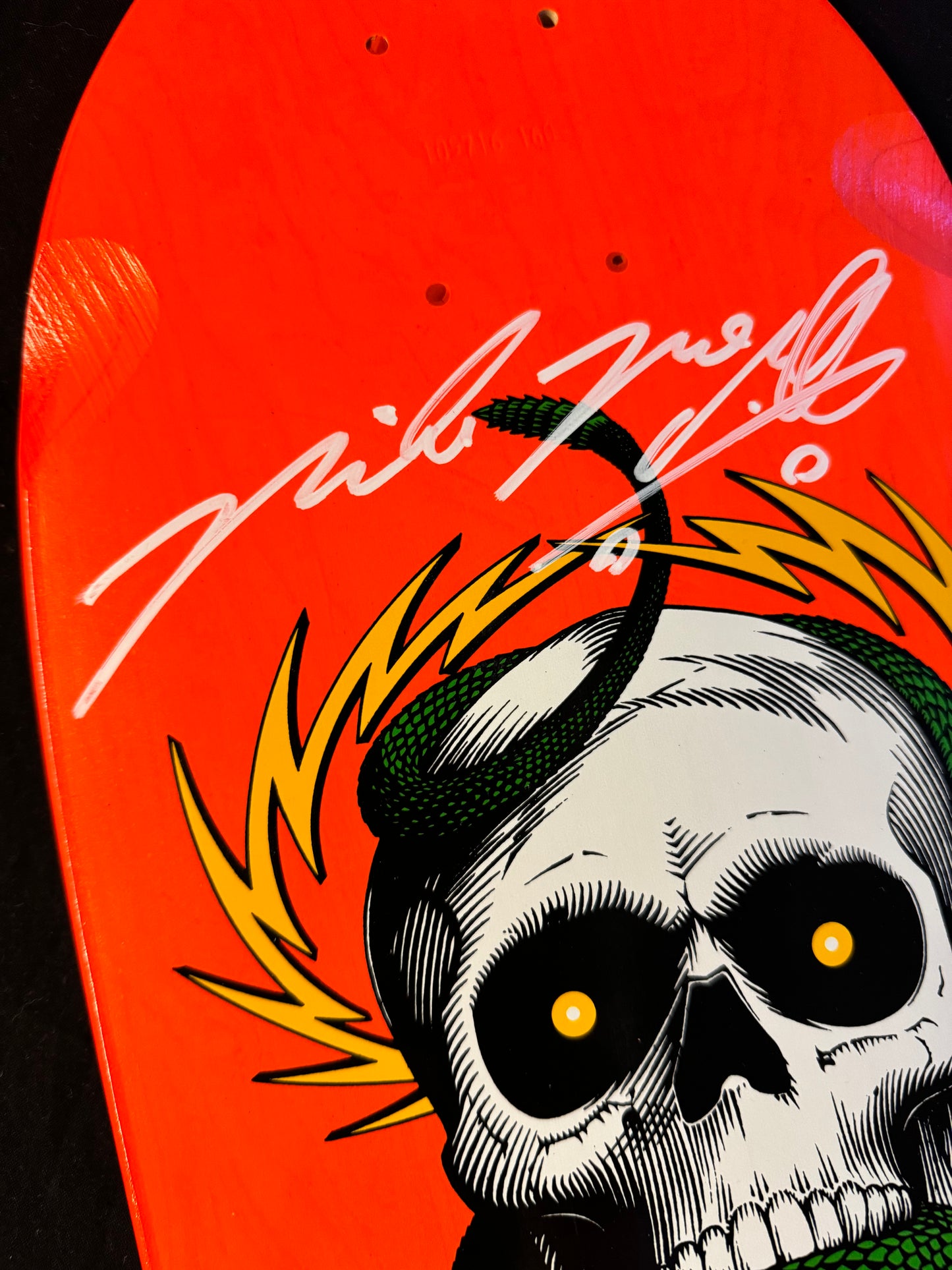 Signed Mike Mcgill Autographed Skateboard Deck Neon Orange Powell Peralta