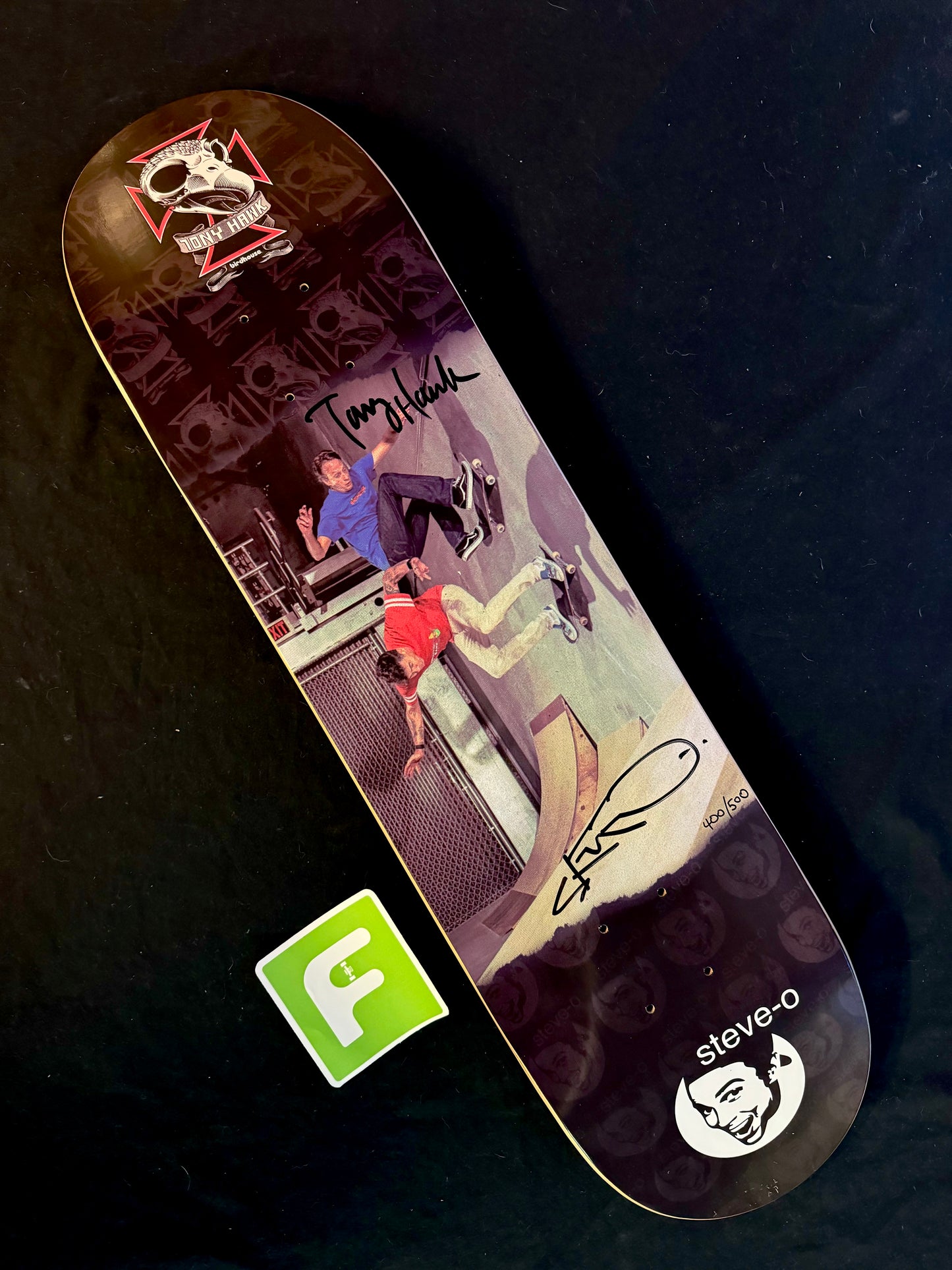 Signed Tony Hawk SteveO Double Wall Ride Autographed Skateboard Deck