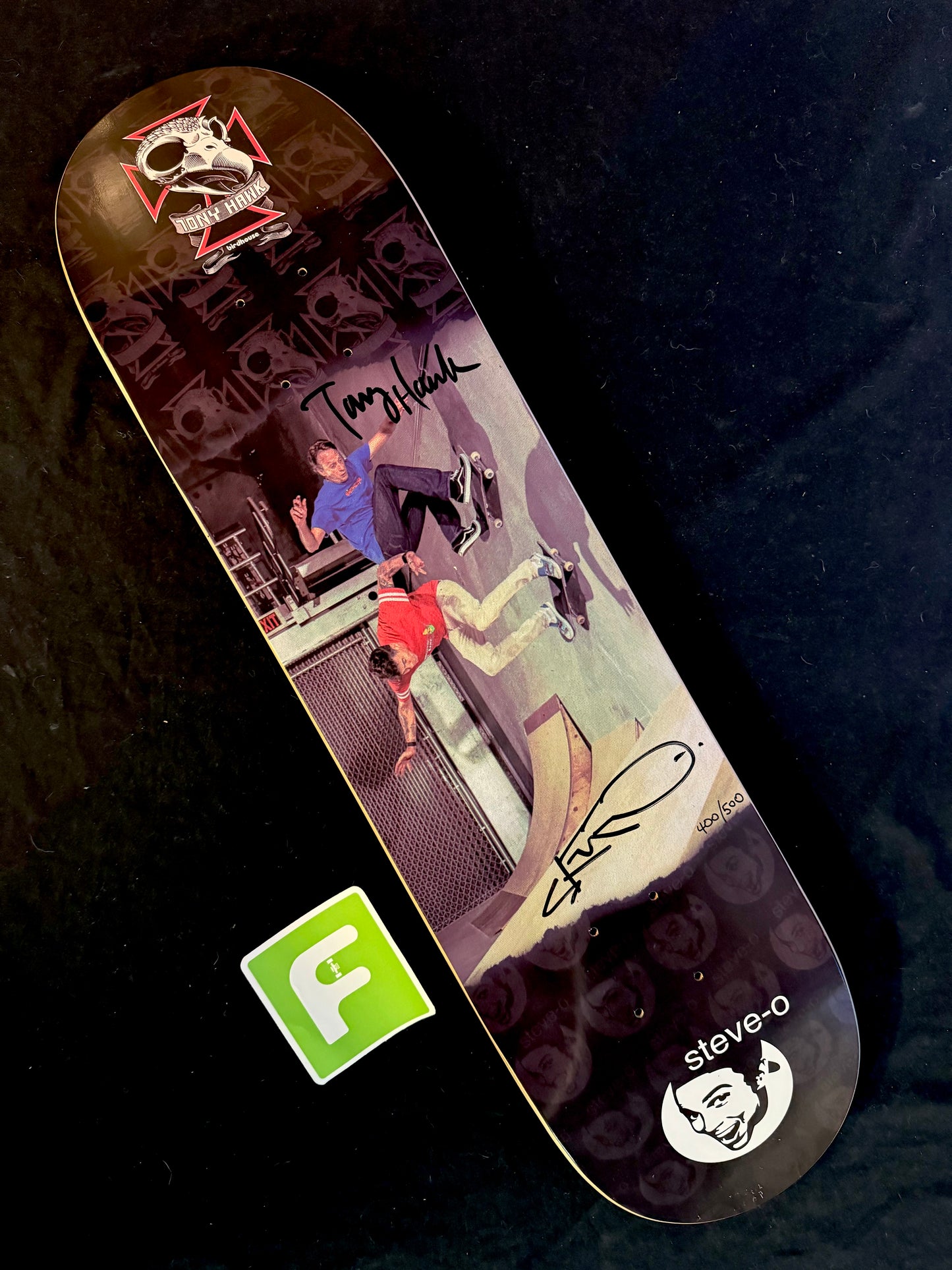 Signed Tony Hawk SteveO Double Wall Ride Autographed Skateboard Deck