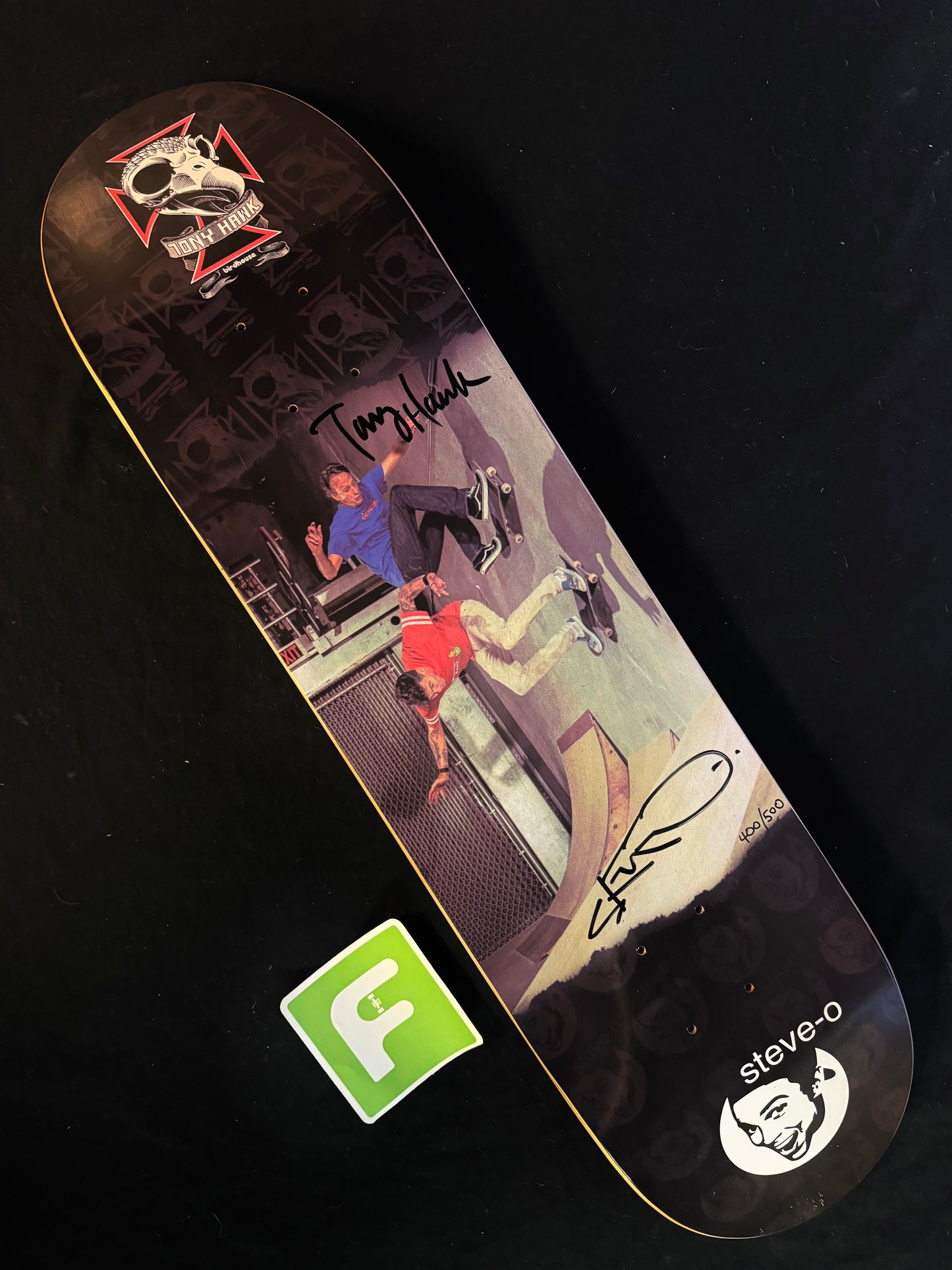 Signed Tony Hawk SteveO Double Wall Ride Autographed Skateboard Deck