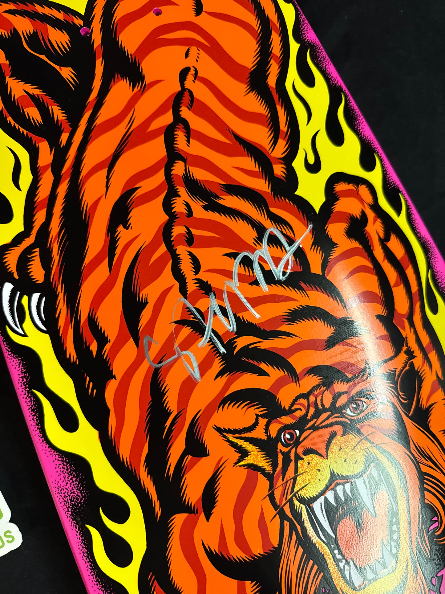 Signed Steve Alba SALBA Autographed Skateboard Deck Santa Cruz Pink Tiger